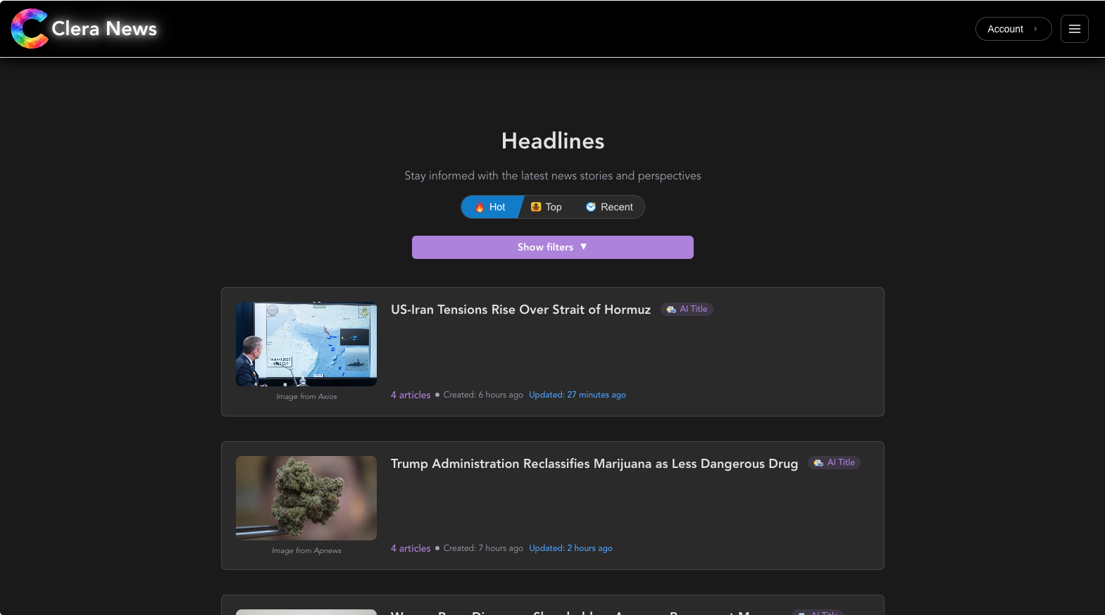 Clera News - Desktop
